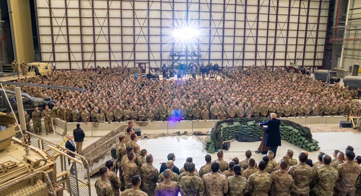 Trump saludó a las tropas en Afganistán. Foto: @realDonaldTrump