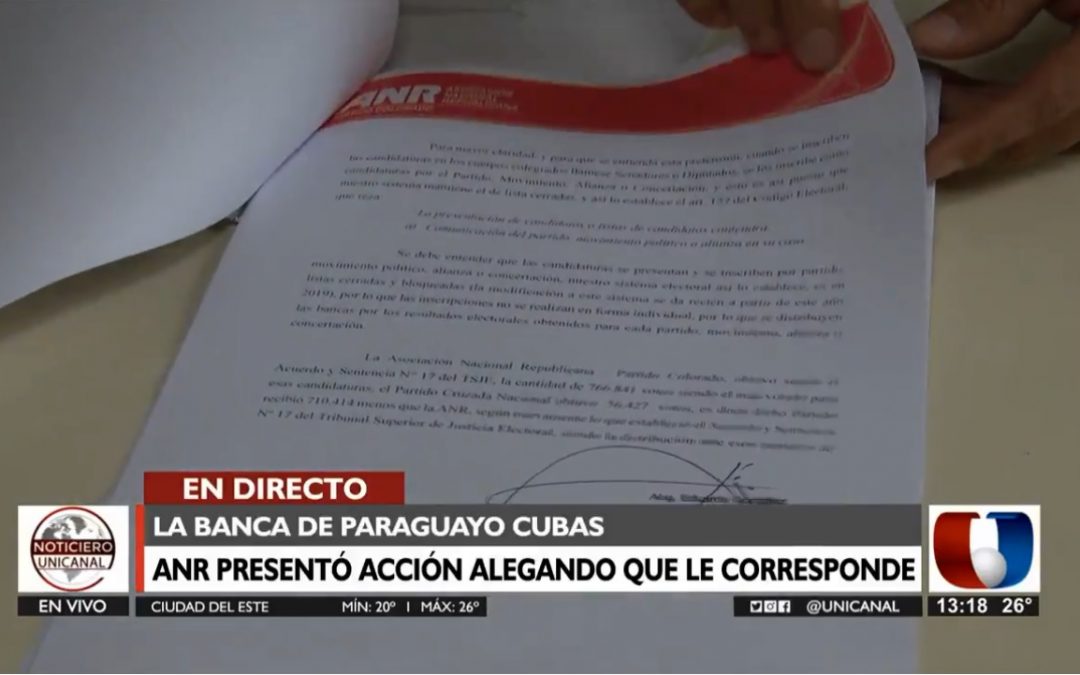 ANR reclama la banca de Payo Cubas
