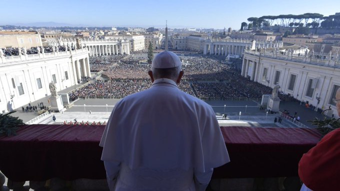 El Papa Francisco durante su tradicional mensaje de Navidad. Foto: @vaticannews_es