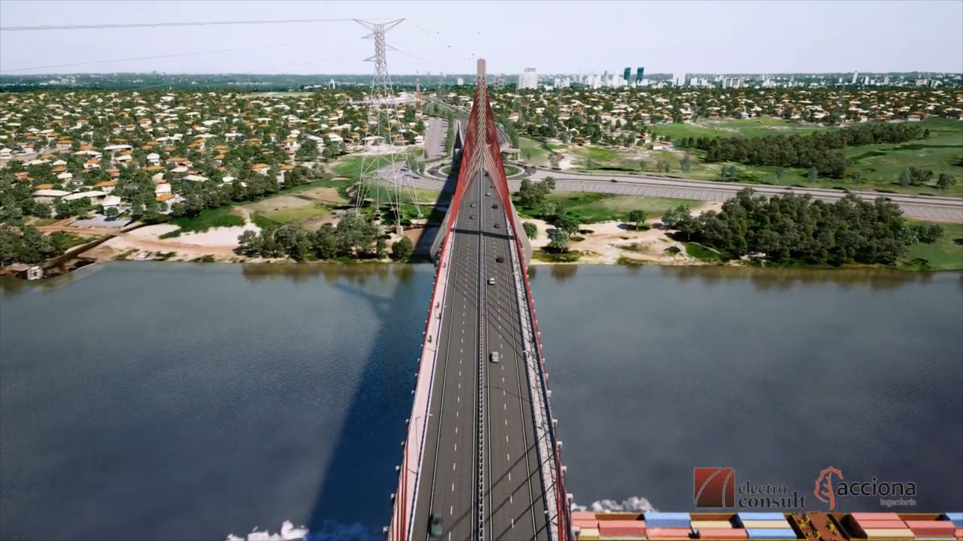 Puente Asunción-Chaco’i representa una inversión de más de 780 mil millones de guaraníes. Foto: @mopcparaguay