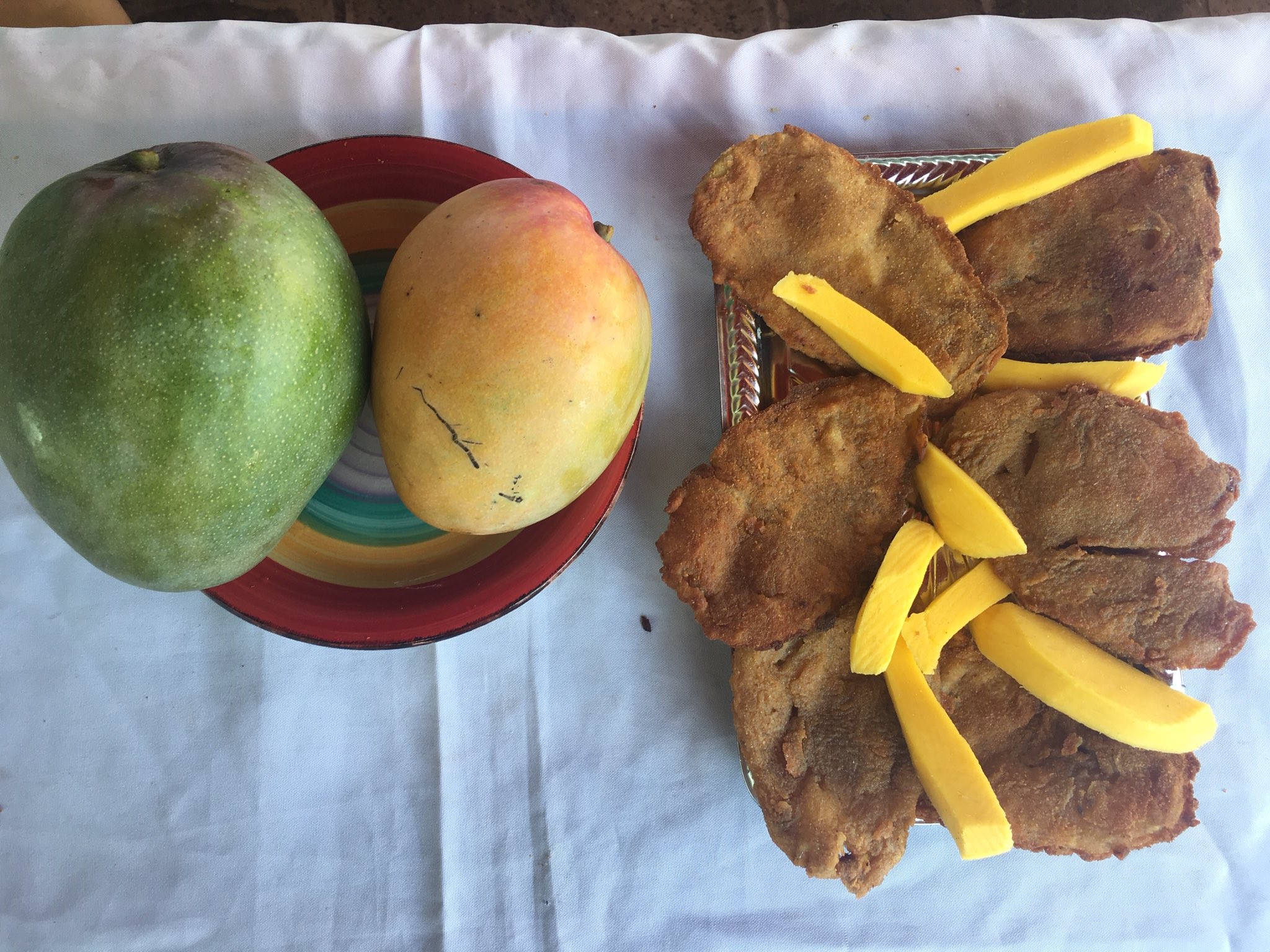 Las milanesas de mango es uno de los platos que causan sensación en la feria. Foto: Unicanal