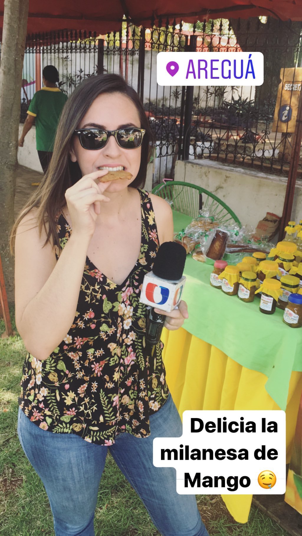 Nuestra compañera Claudia Aguilera tuvo el gusto de probar las milanesas de mango, y aseguró que son riquísimas. Foto: @aguileraclaudi (Perfil Instagram).