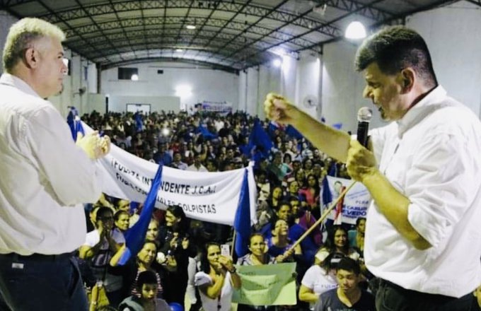 Alegre participó de un acto con el Intendente de PJC. Foto: Gentileza