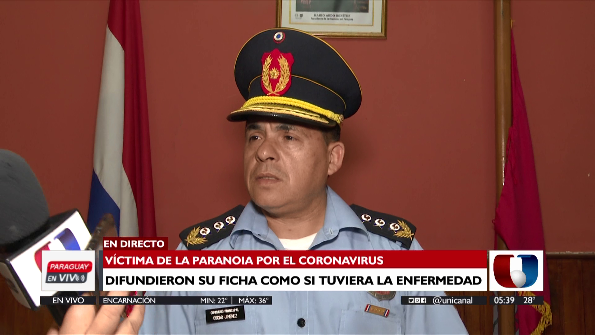 Comisario Óscar Jiménez, Comisaría Segunda de la ciudad de Fernando de la Mora. Captura Paraguay en vivo.