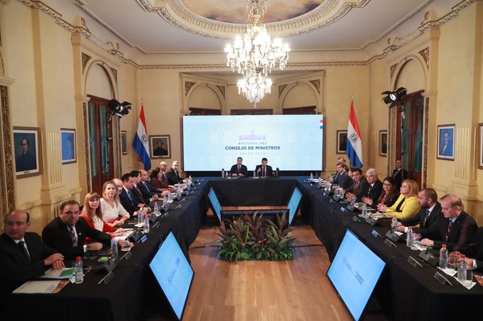 La reunión de ministros se realizó en el Palacio de López. Foto: Presidencia