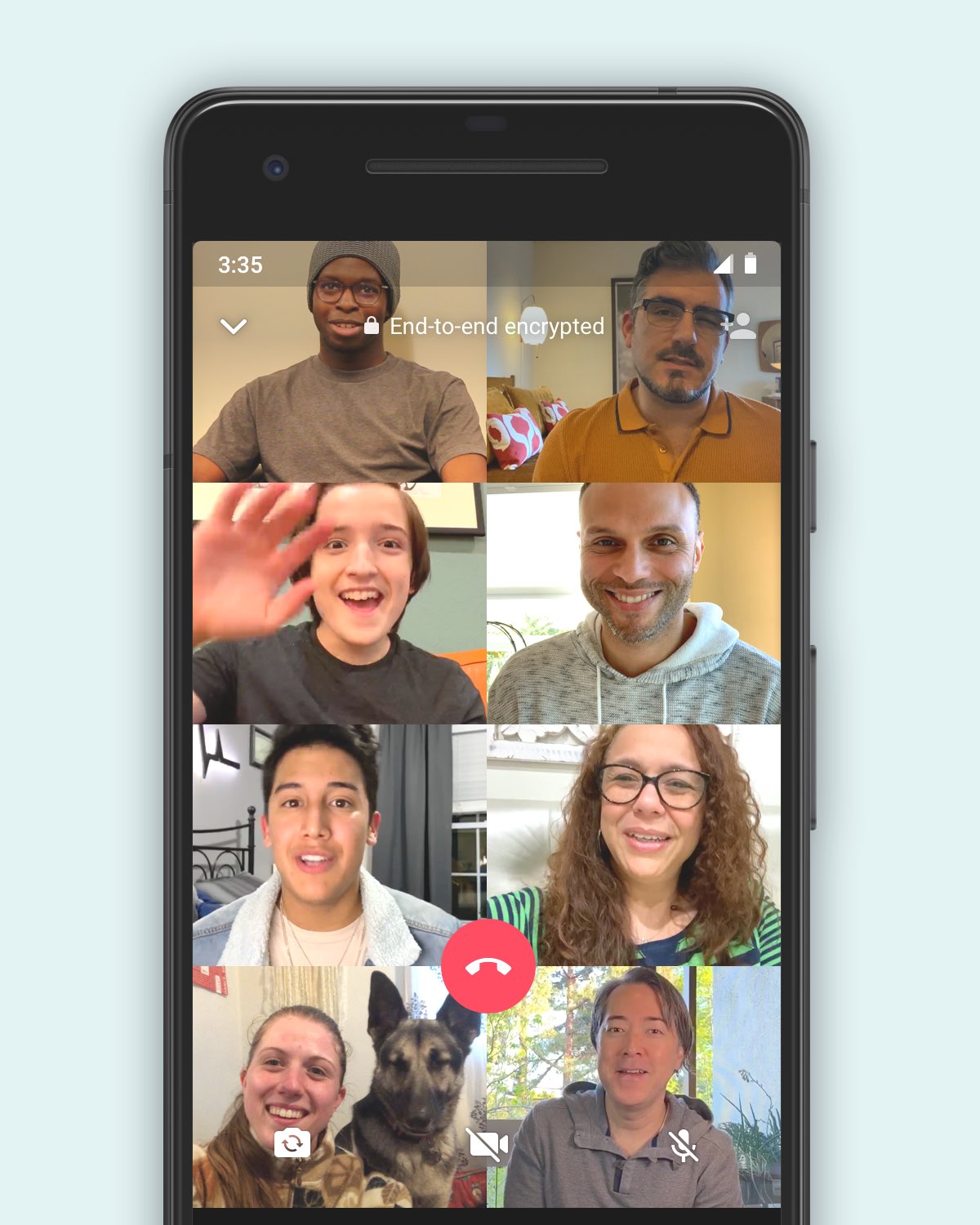 Las 8 personas deben tener la última actualización de la App. Foto: @Whatsapp