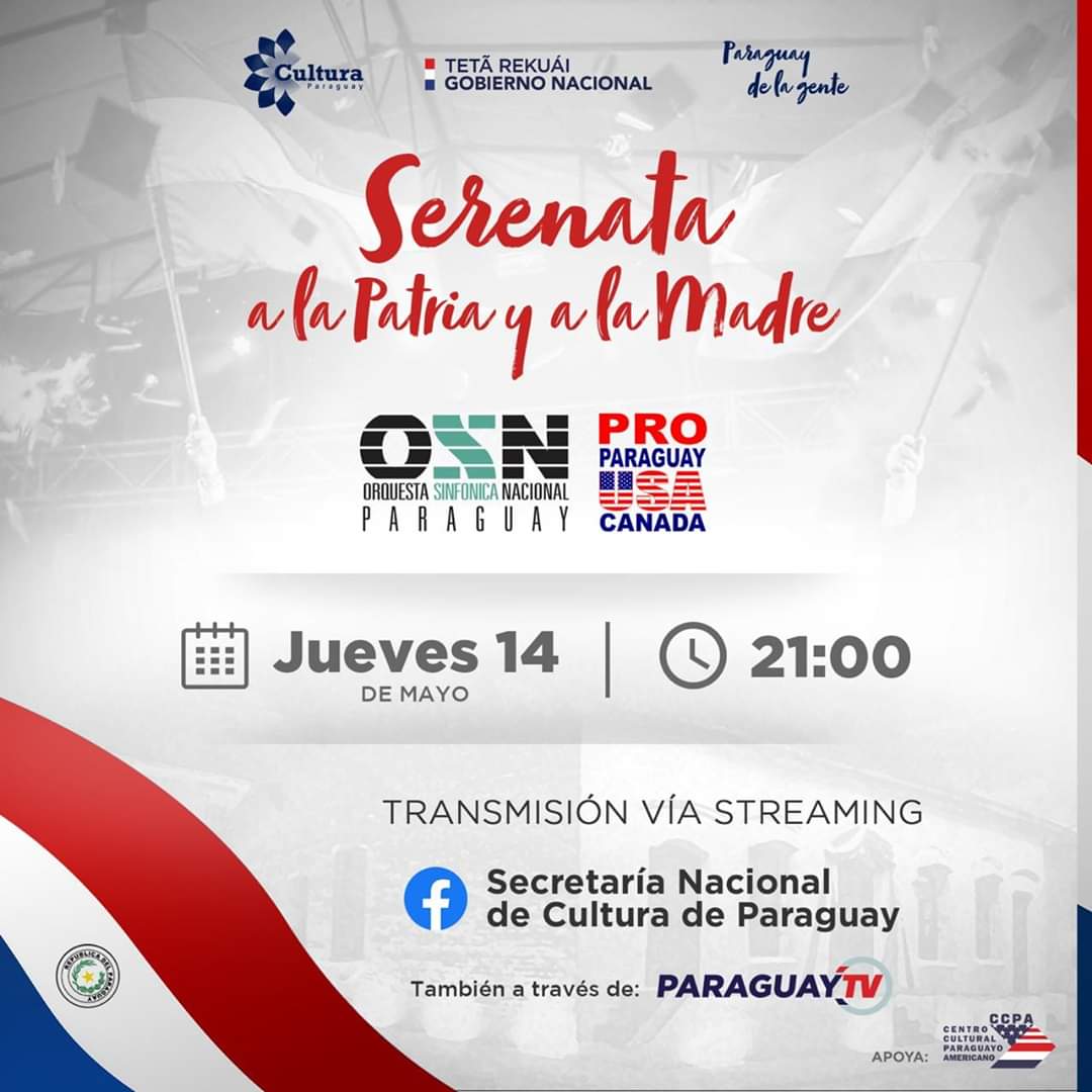 Afiche de la Serenata a la Patria y a la Madre de la Secretaría Nacional de Cultura.