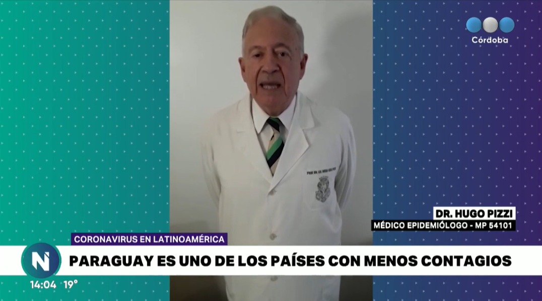 Aclaración del Dr. Hugo Pizzi, médico epidemiólogo argentino, por Telefe Córdoba. Foto: Captura de pantalla