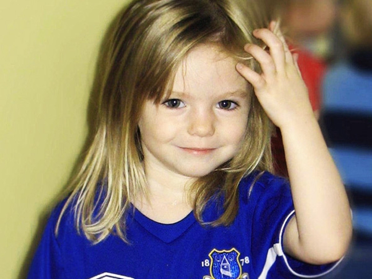 Maddie McCann, niña británica desaparecida a los 3 años.