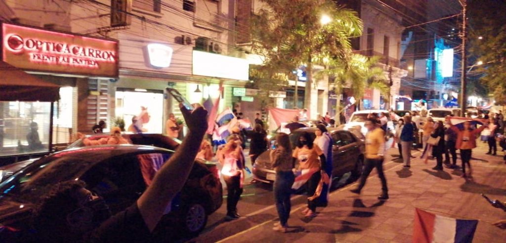 Movilización sobre la calle Palma.