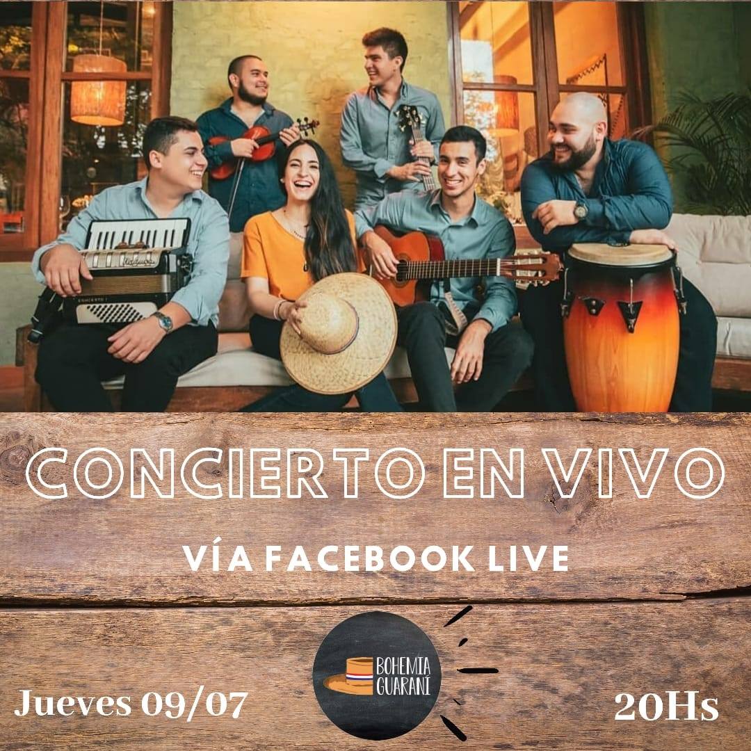 Invitación de Bohemia Guaraní al concierto en vivo. Fuente: Facebook
