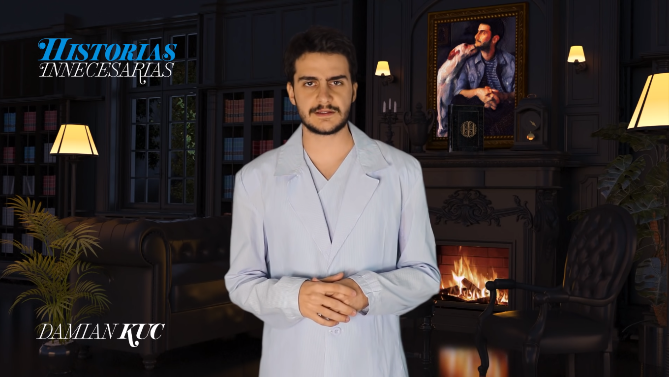 El yputuber argentino Damián Kuc en su segmento Historias innecesarias. Foto: Captura de pantalla