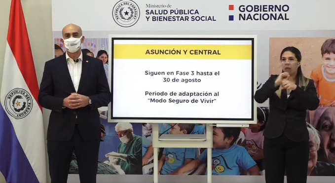 Salud anuncia que Asunción y Central seguirán en fase 3 por todo agosto