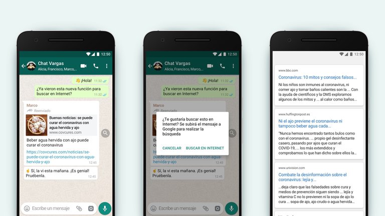 Mecanismo para verificar información en whatsapp