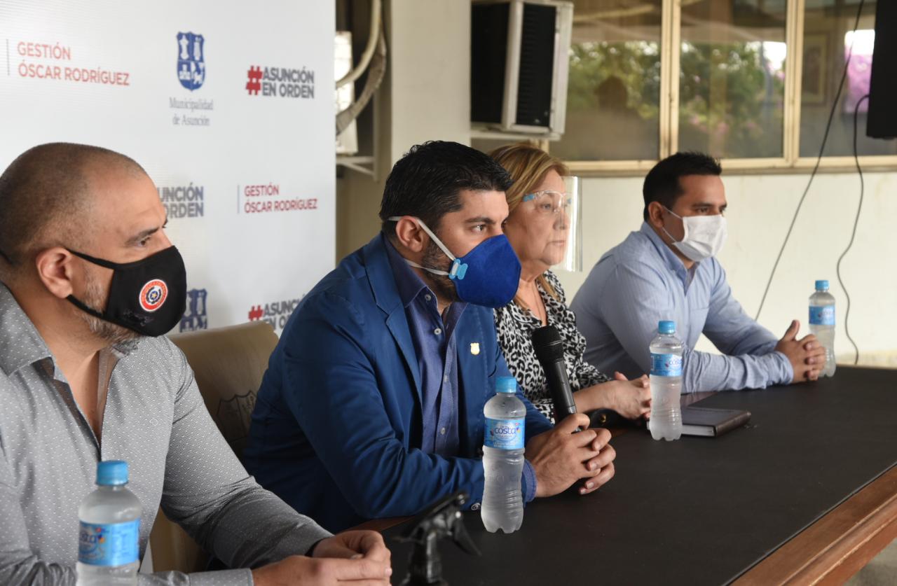 Conferencia de prensa en la Municipalidad de Asunción. Foto: Municipalidad de Asunción