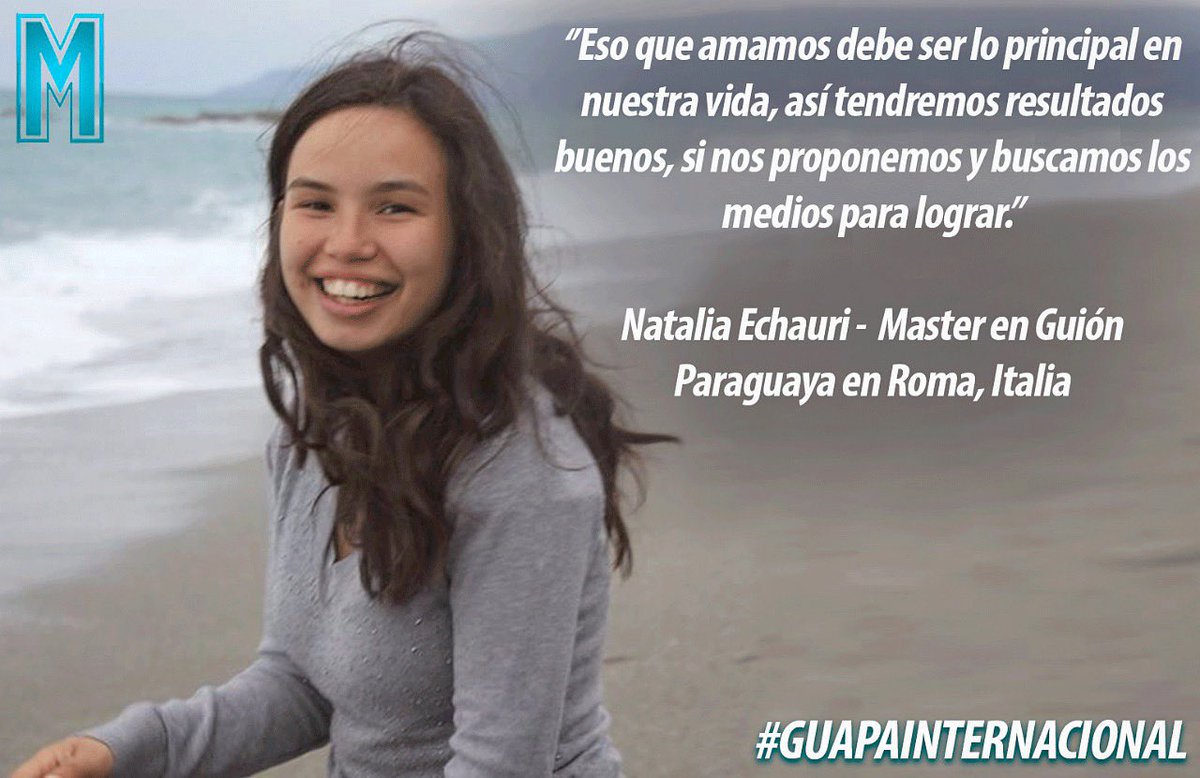 Afiche de Natalia Echauri, junto a una frase de motivación que reza: