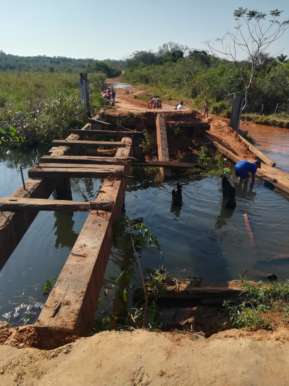 El puente une a cuatro comunidades rurales de Horqueta. Foto: Joel Riveros (corresponsal de Concepción - Grupo JBB)