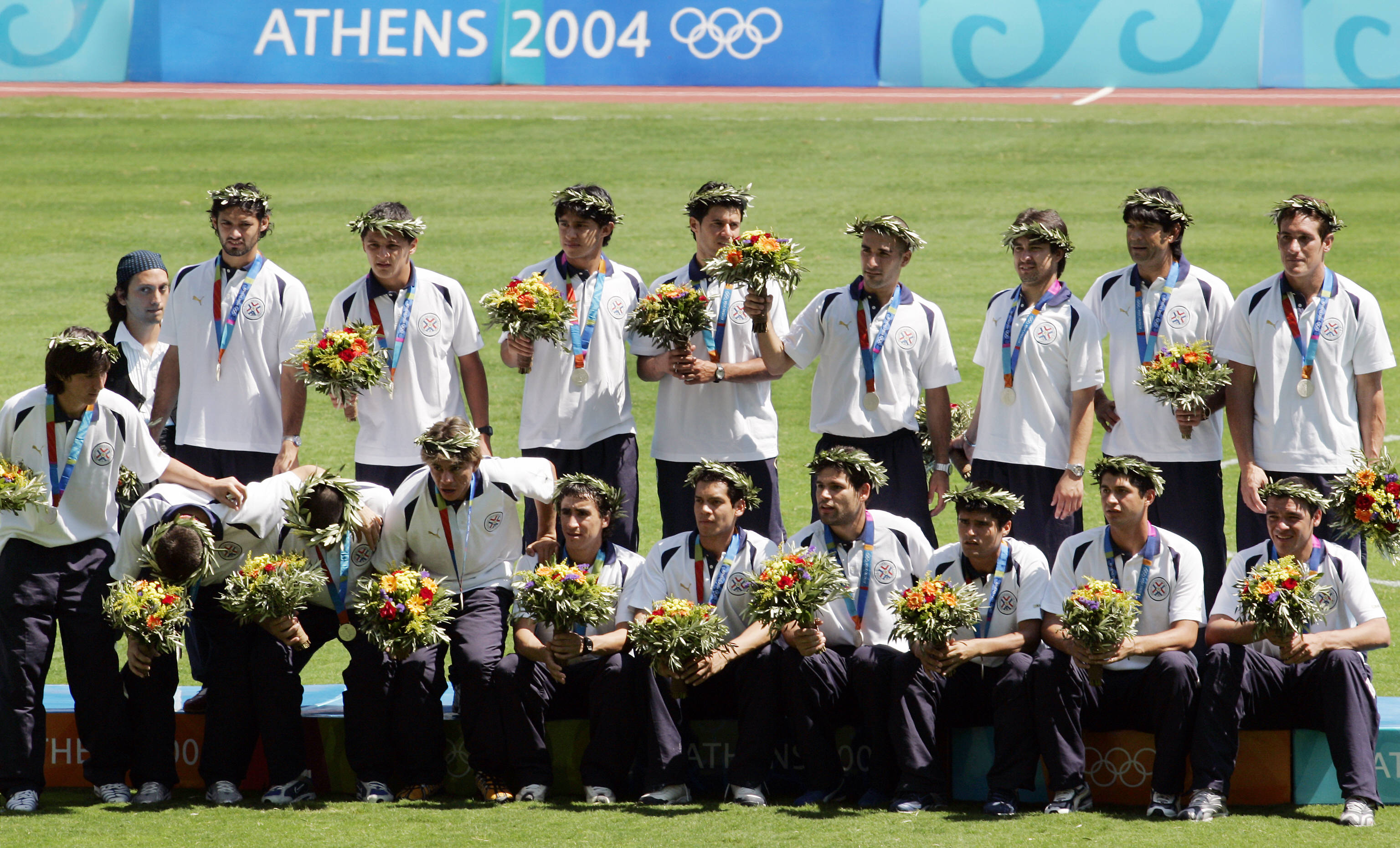 Plantel de la Albirroja que consiguió la medalla olímpica de plata. Foto: DANIEL GARCIA / AFP