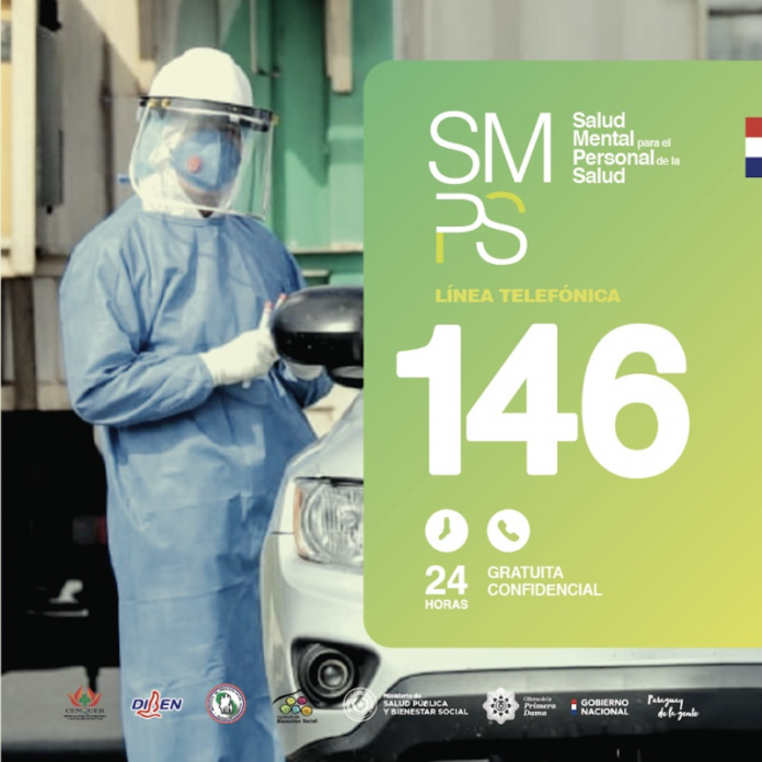Afiche de línea de contención psicológica para trabajadores de salud en el marco de la pandemia.