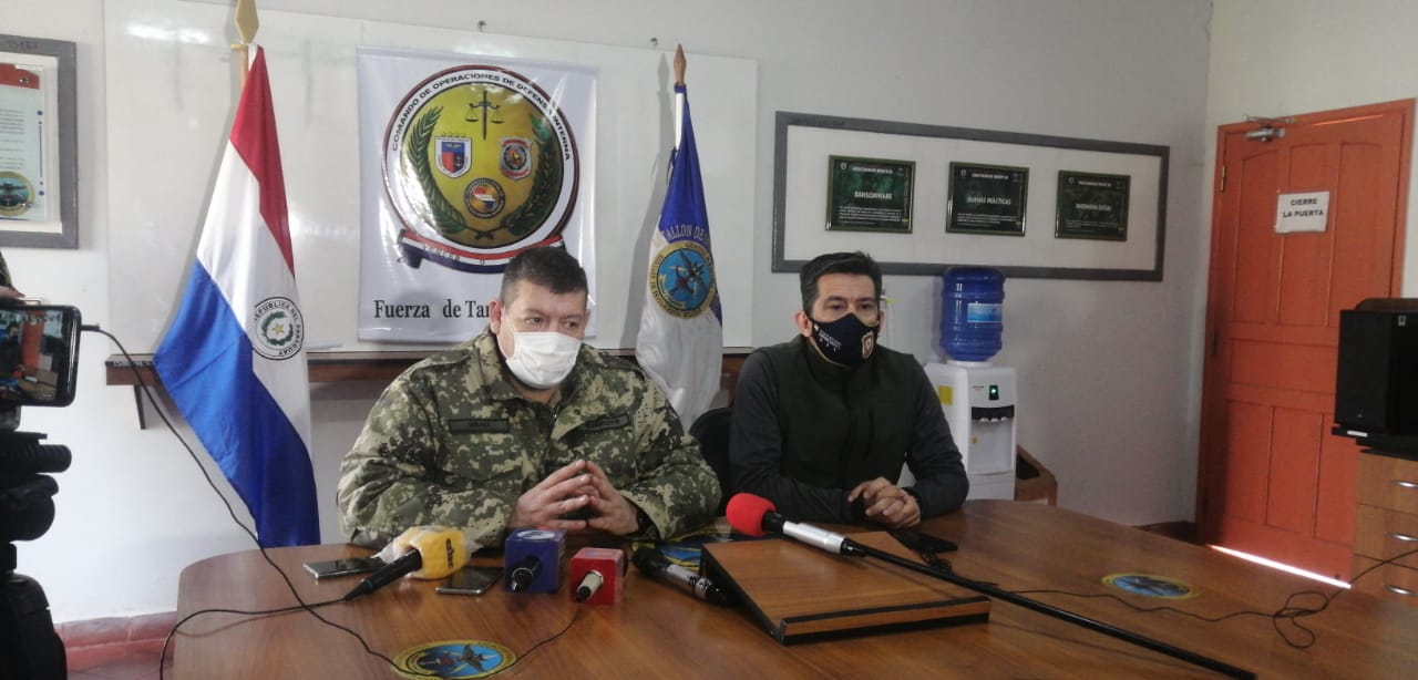 Conferencia de prensa en Concepción sobre enfrentamiento entre FTC y EPP. Foto: Gentileza