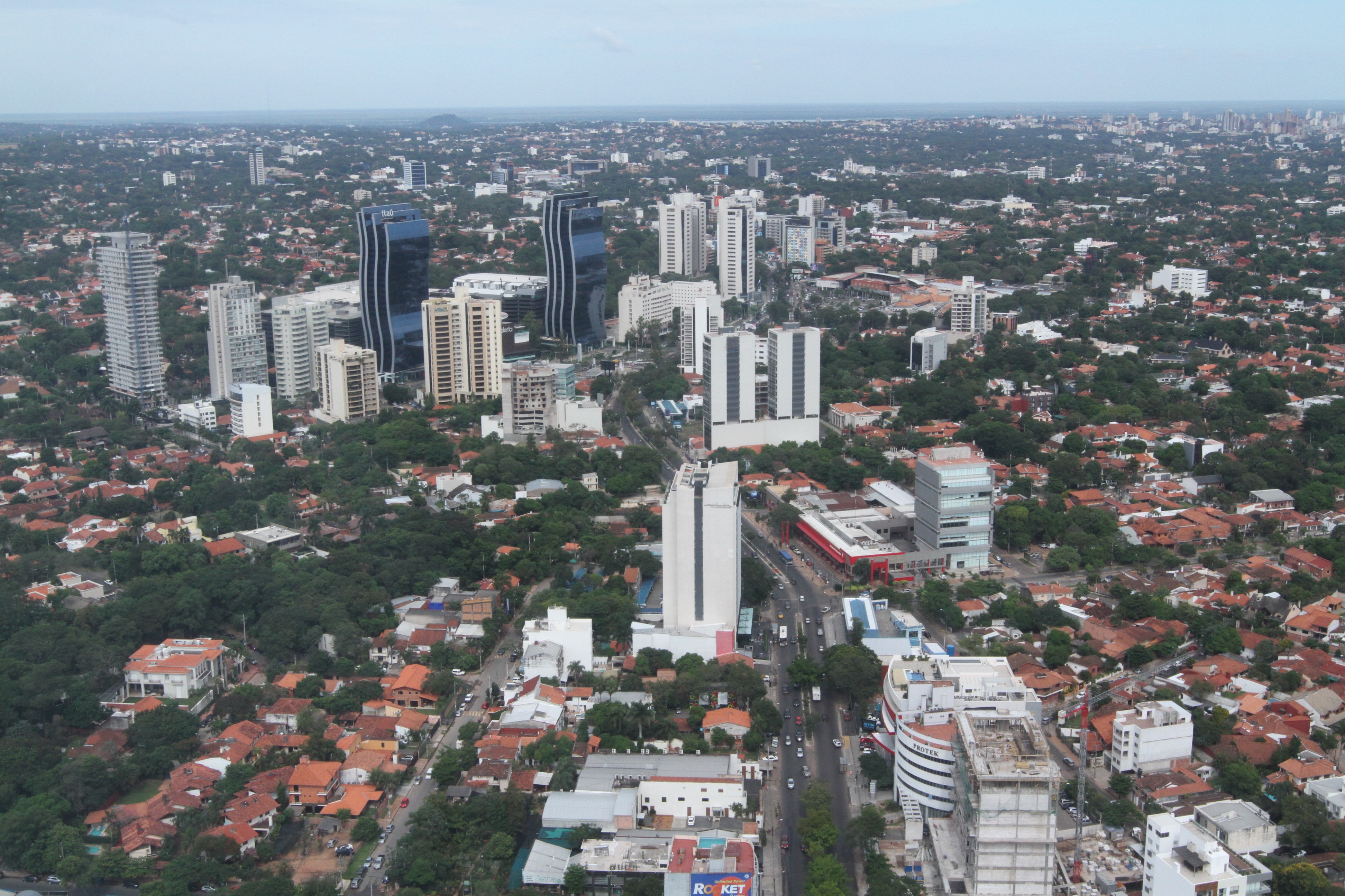 Vista aérea de la ciudad de Asunción.