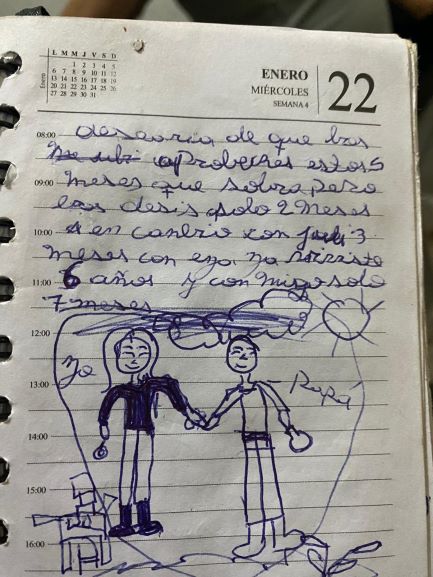 En la carta, la menor cuenta cómo era la relación con su padre. Foto: Policía Nacional