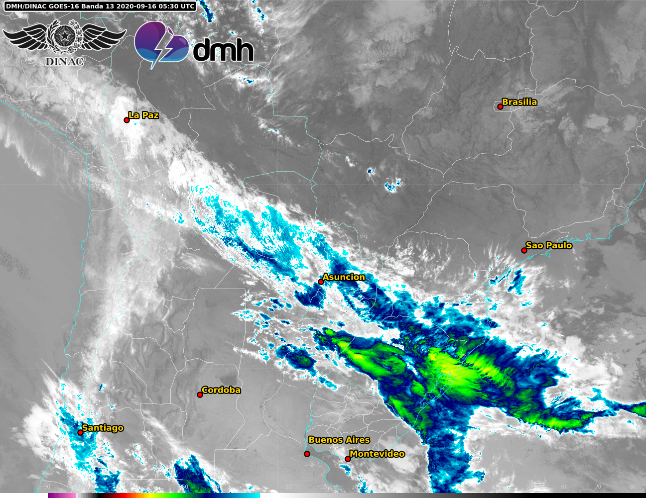 Un aviso meteorológico se encuentra vigente para Caazapá, Itapúa, Misiones, Paraguarí, Central, Ñeembucú. Foto: DMH
