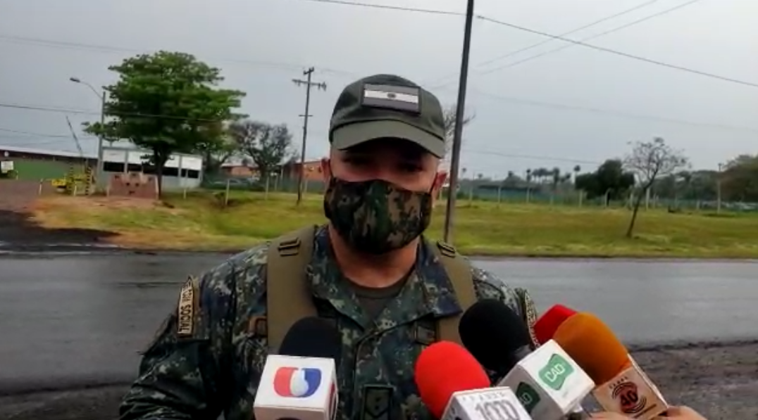 Teniente coronel Luis Apesteguía, vocero de la Fuerza de Tarea Conjunta (FTC). Foto: Captura video / Joel Riveros, corresponsal de Concepción del Grupo JBB.