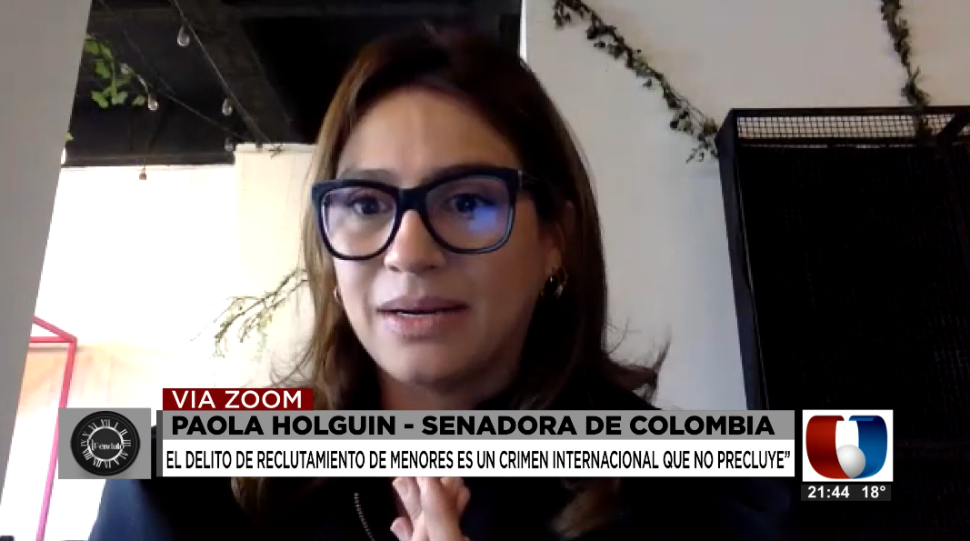 Paola Olguín, senadora de Colombia. Foto: Captura de pantalla / El Péndulo.