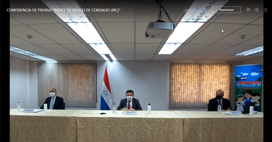 Conferencia de prensa del MEC y Salud. Foto: Captura de pantalla.