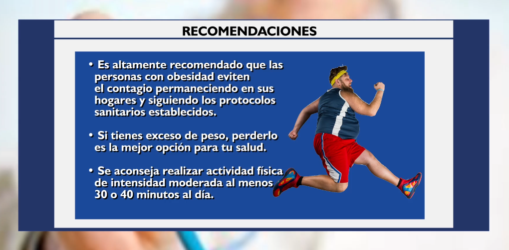 Recomendaciones para personas que padecen de obesidad y diabetes. Fuente: Unicanal