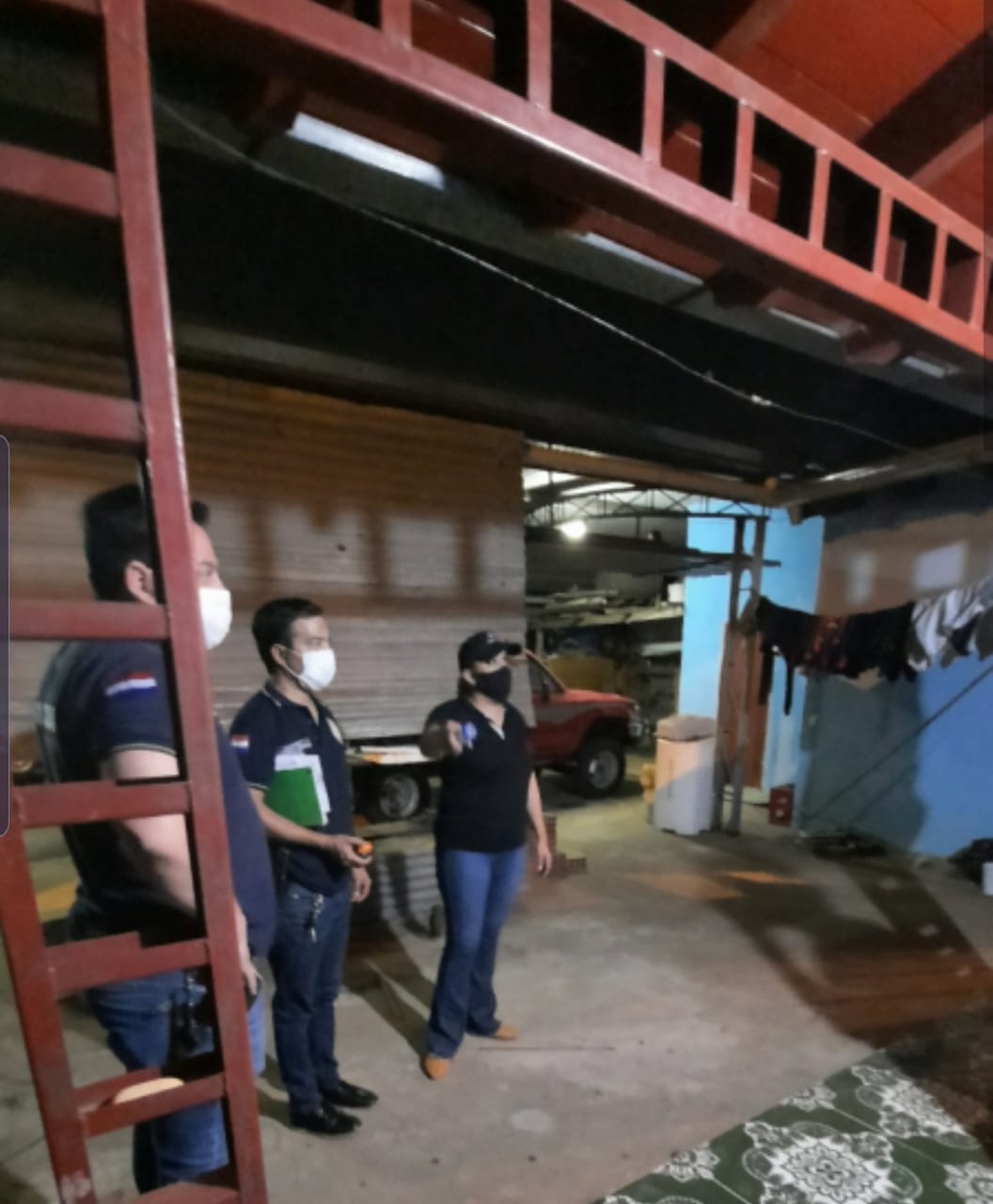 Allanamiento en vivienda donde residía Dahiana Espinoza y su concubino. Foto. Gentileza.