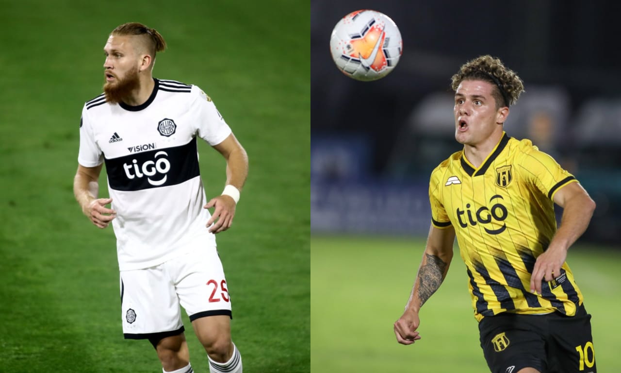 Isidro Pitta (Olimpia) y Bautista Merlini (Guaraní). Ambos arrancarían de titular en sus duelos en busca de la clasificación. Fotos: @elClubOlimpia / @ClubGuarani