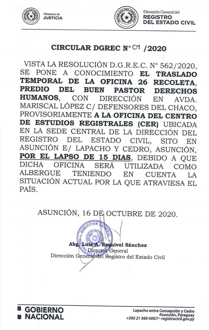 Circular DGREC N°02 /2020.