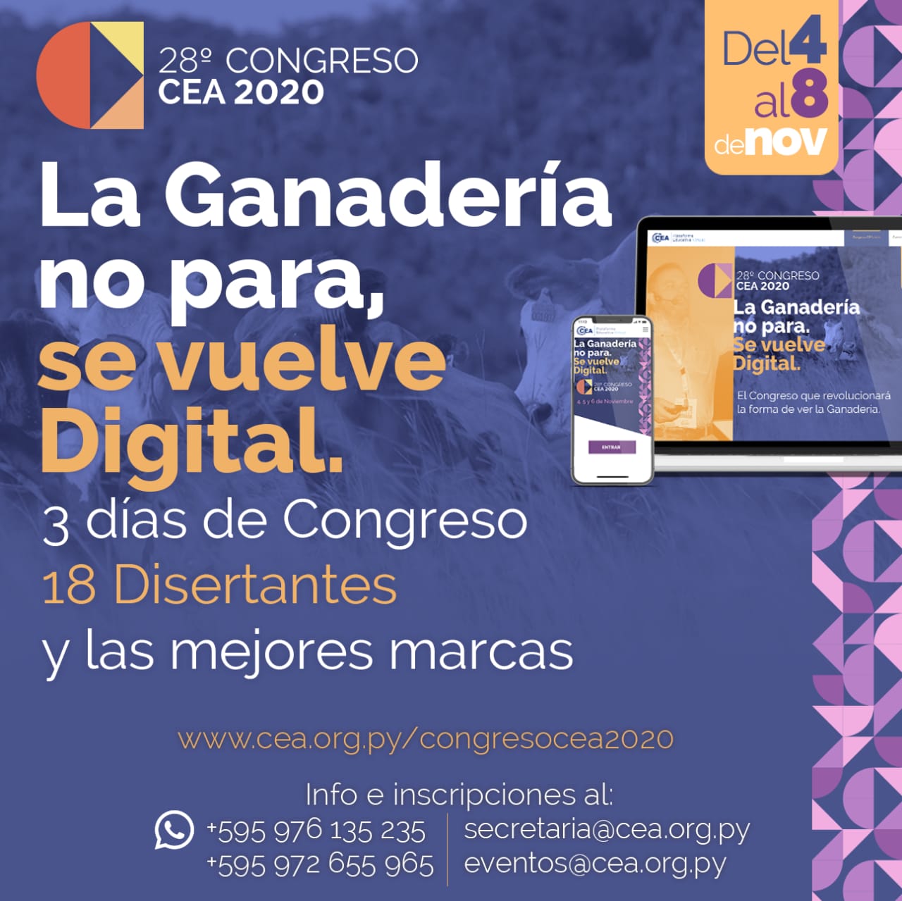 "La Ganadería no para, se vuelve digital". Fuente: Congreso CEA