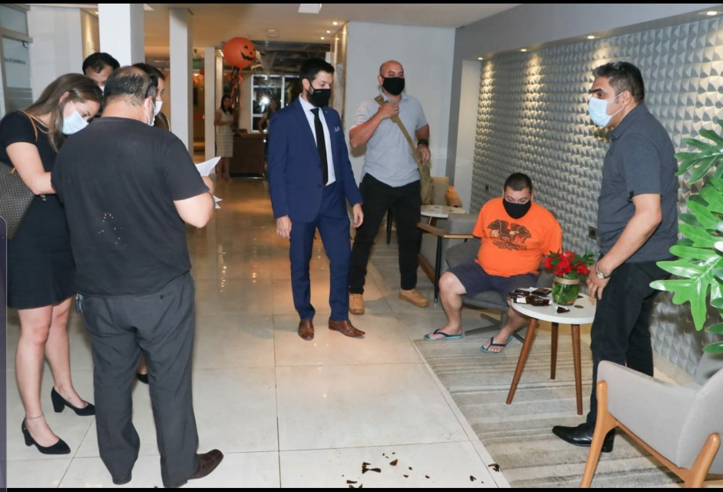 El operativo montado por la Fiscalía fue realizado en un hotel de Asunción. Foto: Gentileza.