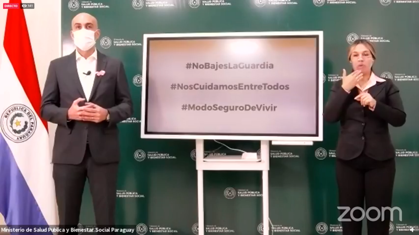 Conferencia del Ministerio de Salud. Foto: Captura de pantalla.