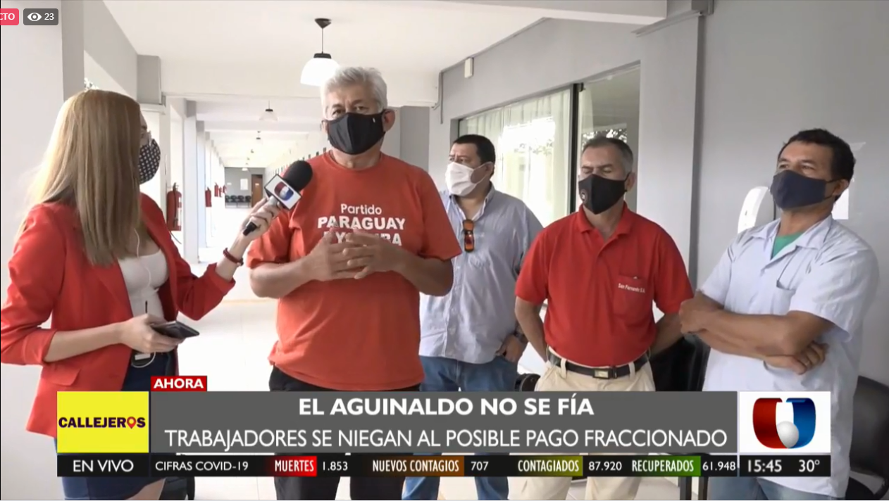 Trabajadores rechazan posible cuotización de aguinaldo