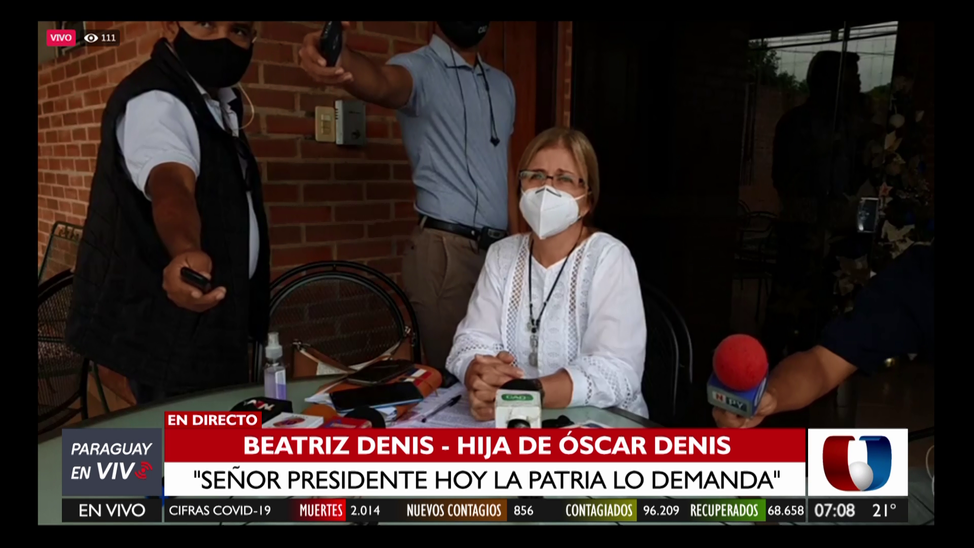 Conferencia de prensa de Beatriz Denis. Foto: Captura de pantalla - Paraguay en Vivo.