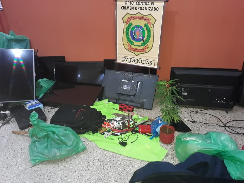 Incautan celulares, smart tv y plantín de marihuana tras requisa en el Cereso