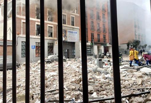 La Puerta de Toledo, en Madrid, registró una explosión que pudo sentirse a varios kilómetros a la redonda. Foto: ABC Madrid.