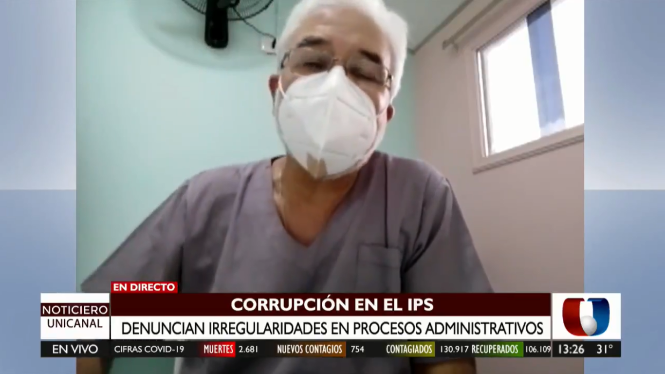 Médicos del IPS denuncian “despilfarro” de dinero. Foto: Captura de pantalla.