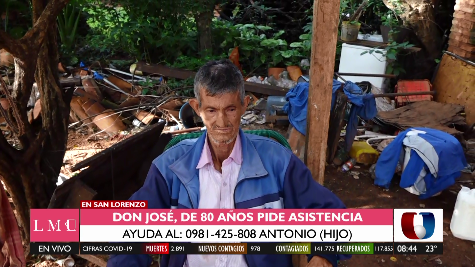 Don José solicita la ayuda del gobierno y solidaridad ciudadana. Foto: captura de pantalla.