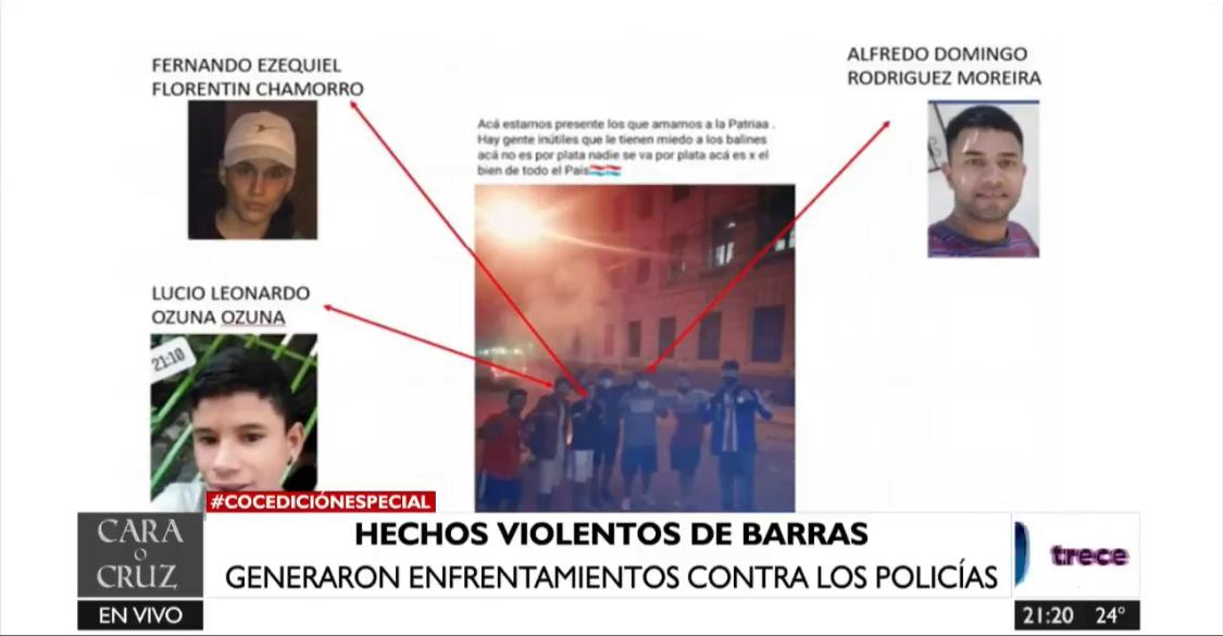 Personas violentas identificadas por la Policía Nacional. Foto: captura de pantalla.