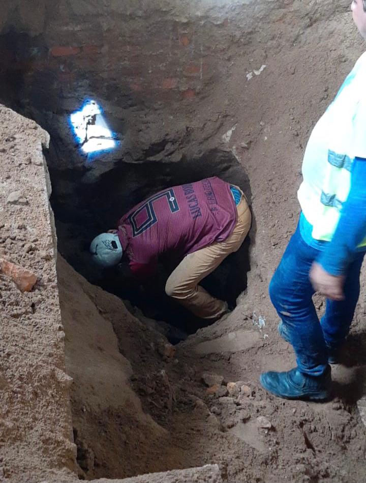 Túnel hallado en Tacumbú. Foto: Ministerio de Justicia.