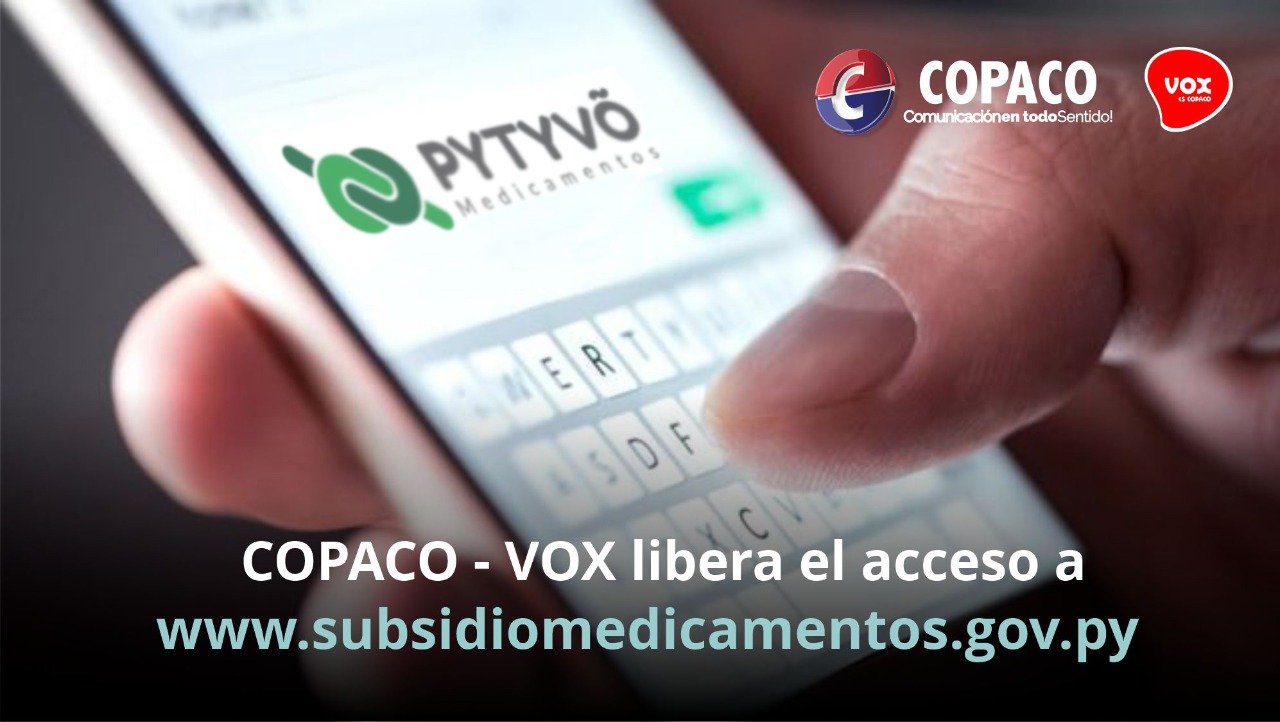 Copaco libera acceso a usuarios de Vox para trámites de “Pytyvõ Medicamentos”. Foto: Copaco.