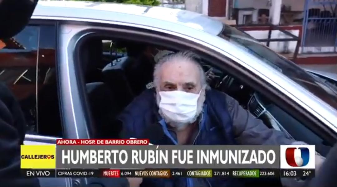 El periodista Humberto Rubín recibió la primera dosis de la vacuna anticovid