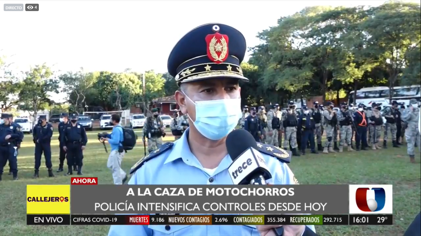 Crio. Carlos Cáceres, director de la Policía Nacional del Departamento Central.