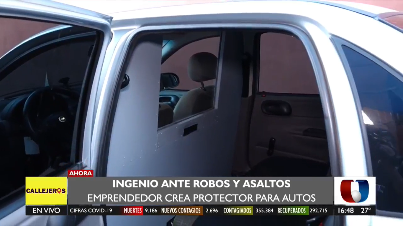 Ingenio ante inseguridad: emprendedor fabrica protector para autos