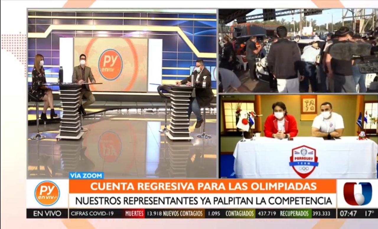 Contacto con los directivos del Comité Olímpico Paraguayo. Foto: captura de pantalla.